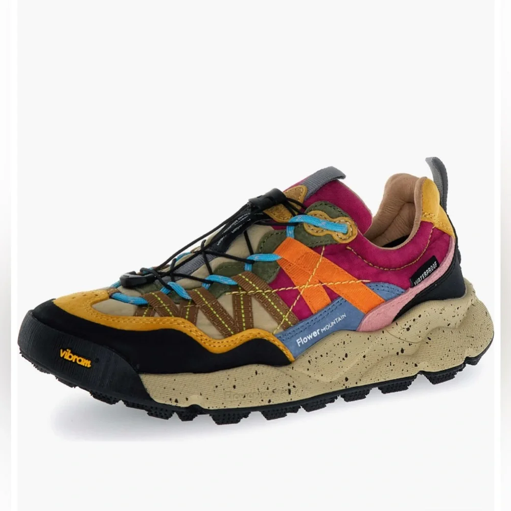 NWT Flower Mountain Iwano 2 Waterproof Hiking Shoe on Black-Dark Grey - Picture 2 of 15